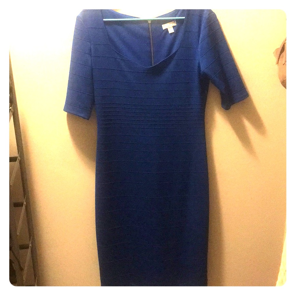 Royal blue midi dress